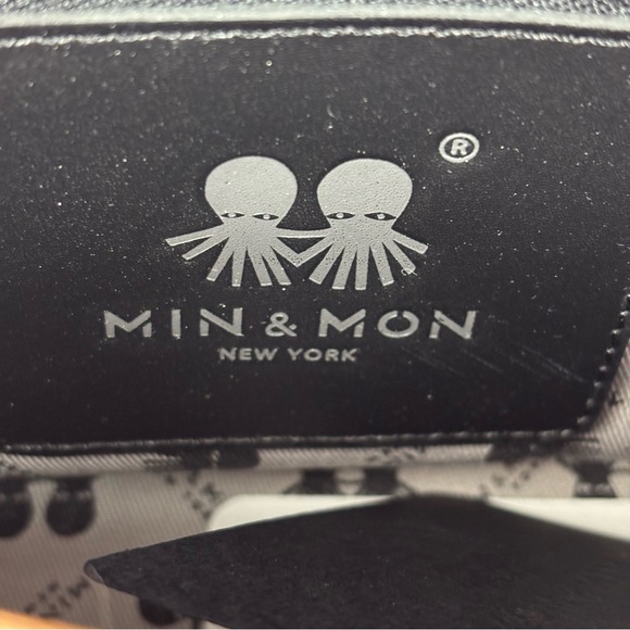 Min & Mon Leather Gold Metallic Colorblock Studded Handle Vali Small Purse - Picture 6 of 9